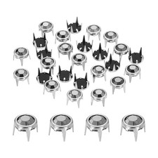 50pcs Rhinestone Claw Beads 8mm Flat Rhinestone Stud Refills, Silver Gray Black