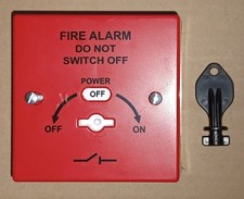 Fire Alarm Mains Isolation Key Switch Fused Spur BS5839 in RED Fire Alarm Spur