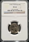 1938 D Buffalo Nickel 5c NGC MS 66 *Rose Gold Toned*