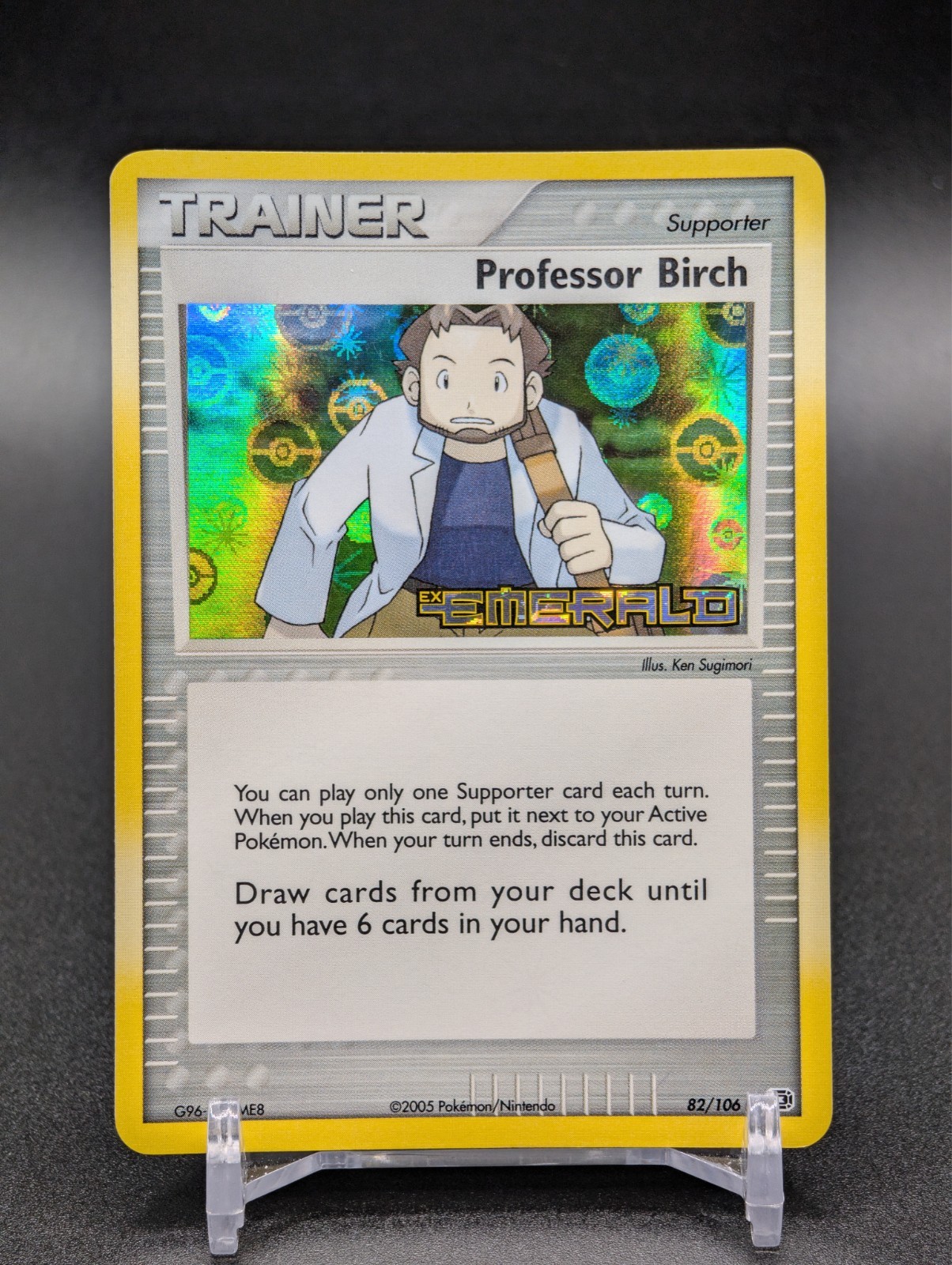 Professor Birch Reverse Holo - 82/106 - EX Emerald - LP/MP