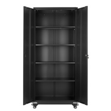 Rolling Metal Storage Cabinet, 72.6" Steel Garage Cabinet with 4 Adjustable Shel
