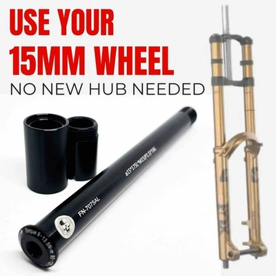 Fox 40 | 20x110 to 15x110 Fork Adapter BLACK | PRO KIT  | incl. 15mm Axle - Bild 1 von 4
