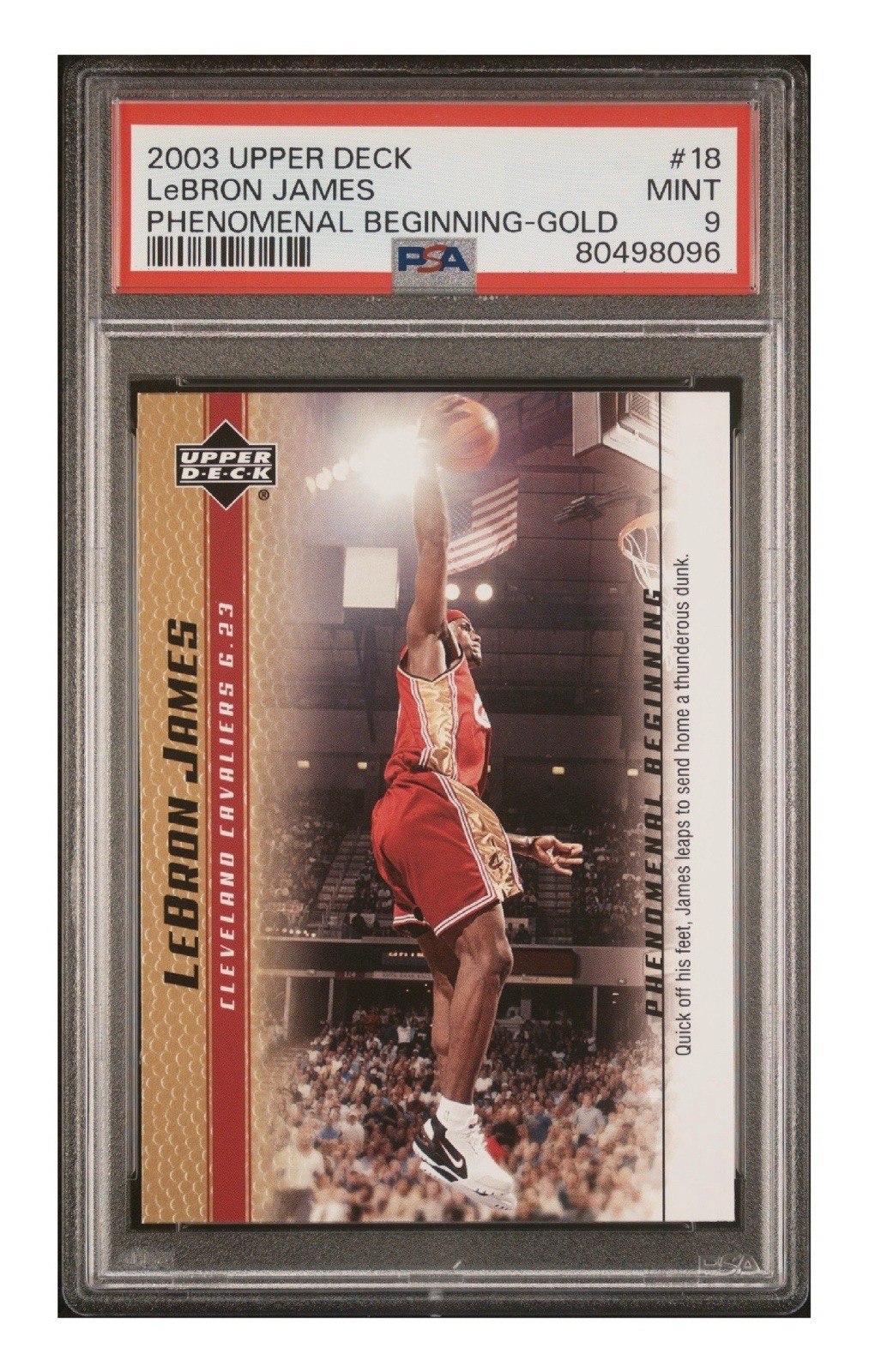2003-04 Upper Deck Lebron James Phenomenal Beginning - Gold #18 (RC) 