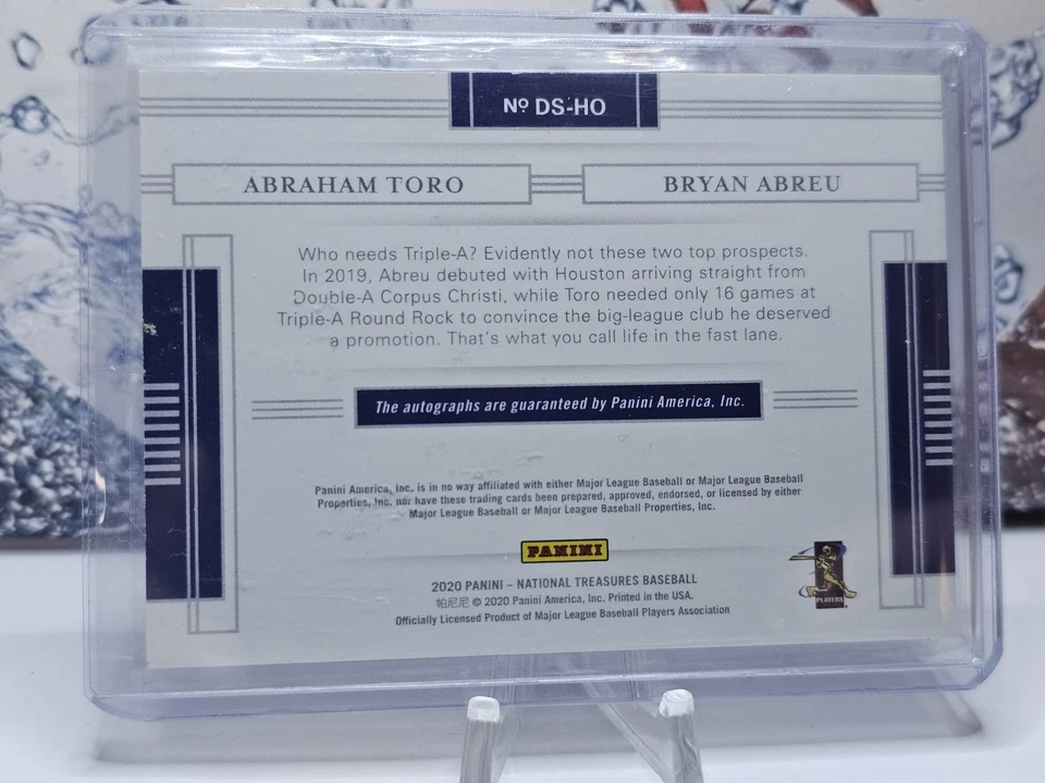 2020 National Treasures /99 Dual Signatures Abraham Toro Bryan Abreu Astros! B16 - Image 2 of 2
