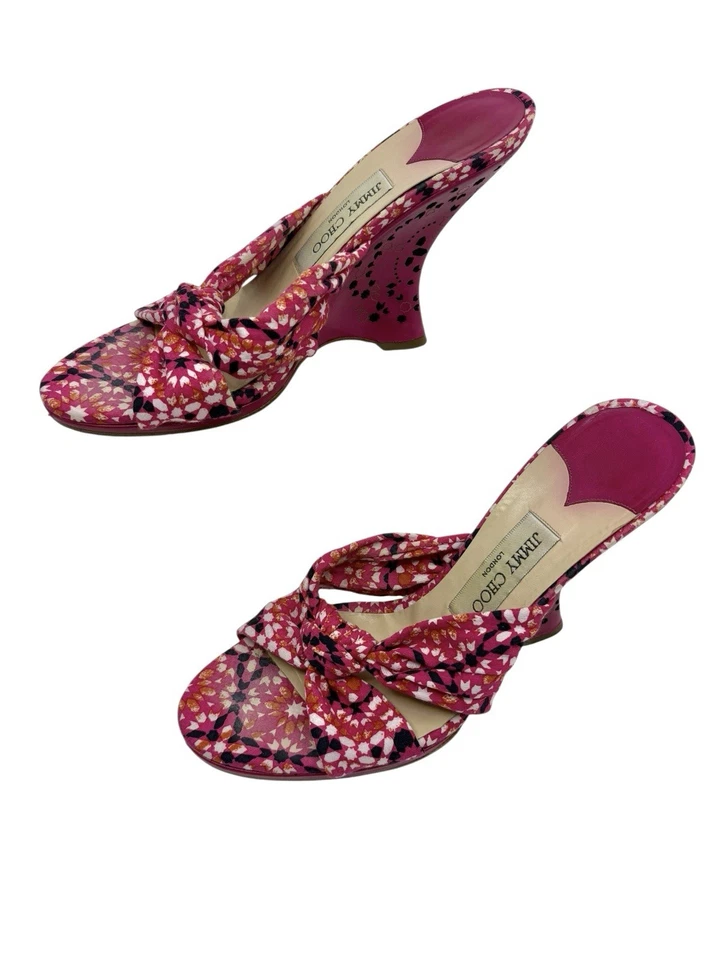 Jimmy Choo Cuñas Florales Algodón Estampado Bayas Talla 39.5 Foto 2 de 4