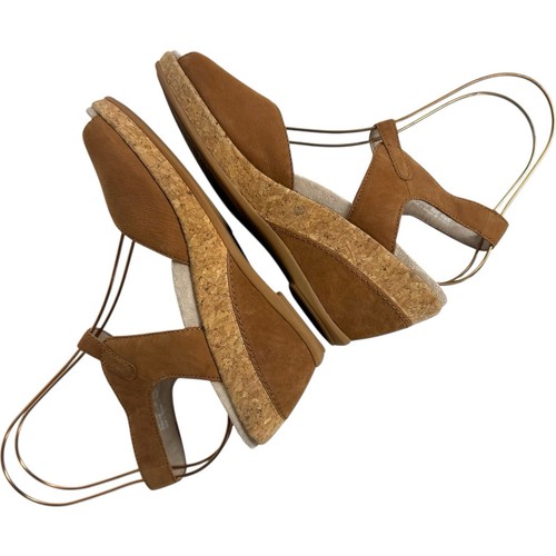 Dansko Charlotte Suede Milled Nubuck Wedge Sandals Brown Womens Size 39 / US 8.5 - Picture 9 of 15