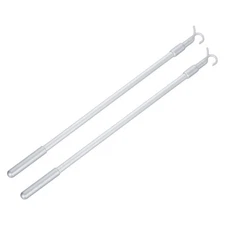 2Pcs 14"-23" Draw Rod for Cordless Blinds, Window Shades Up and Down Rod, Silver