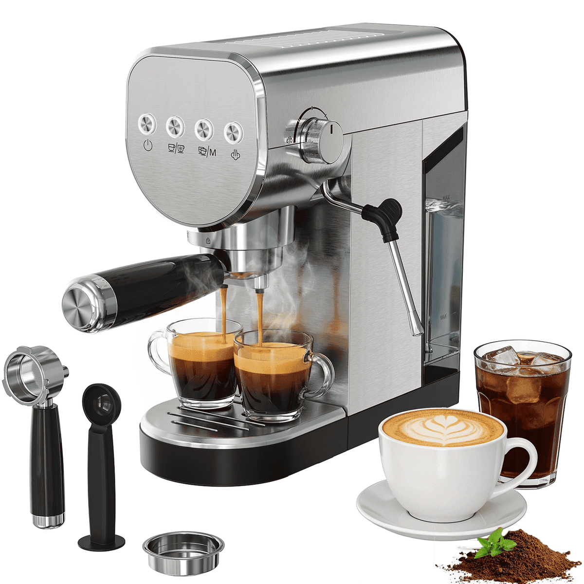 Patbrela CM0012 Coffee Maker, 20 Bar Espresso Machine w/Milk