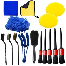 15 Pcs Motorcycle Cleaning Kit Brush Set Tire Chain Detailing Car Wash Tools