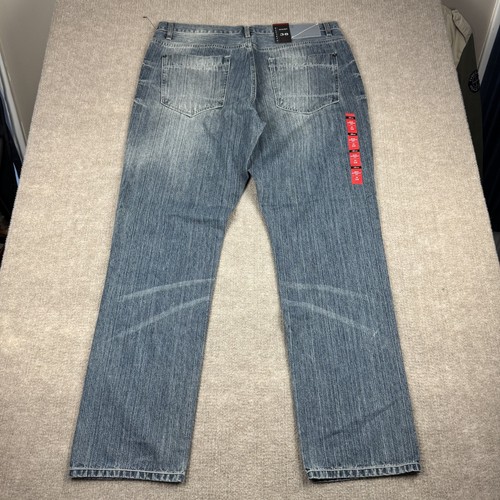 Sean John Jeans Mens 38x34 Marcus Slim Straight Fit Denim Whiskered Classic NWT - Picture 2 of 19
