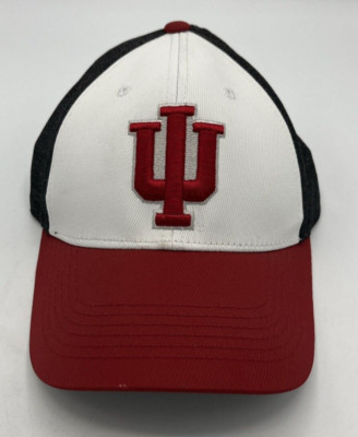 Indiana University Hoosiers Hat Captivating Headwear Adjustable Grey Red White