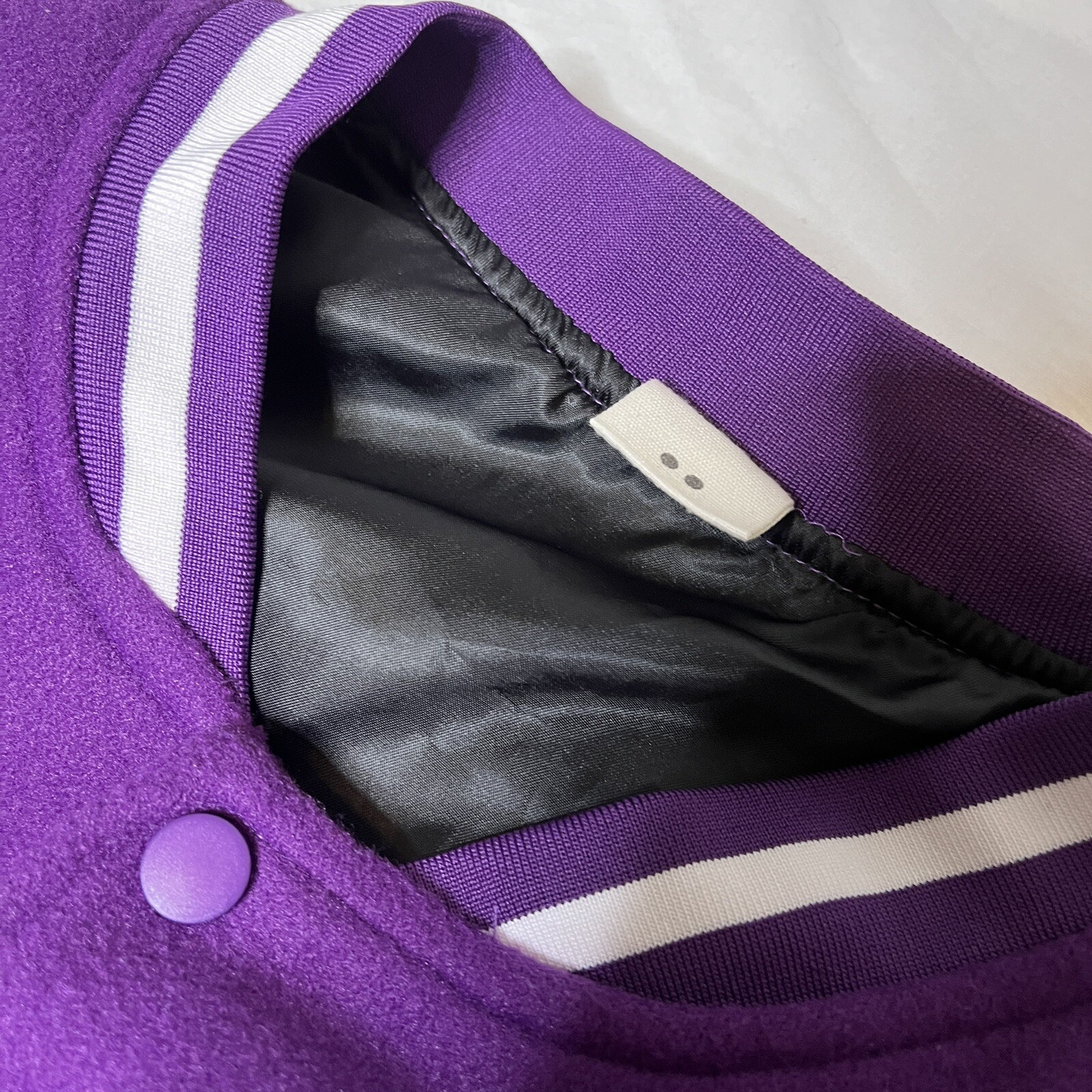 Bone Patchwork Varsity Jacket - image 4