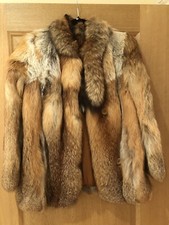 Amazing Real Red Fox Coat Luxury Fur Jacket Stunning Look Size M