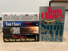 Tom Clancy Hardcover Books- The Sum of All Fears, Rainbow Six and more