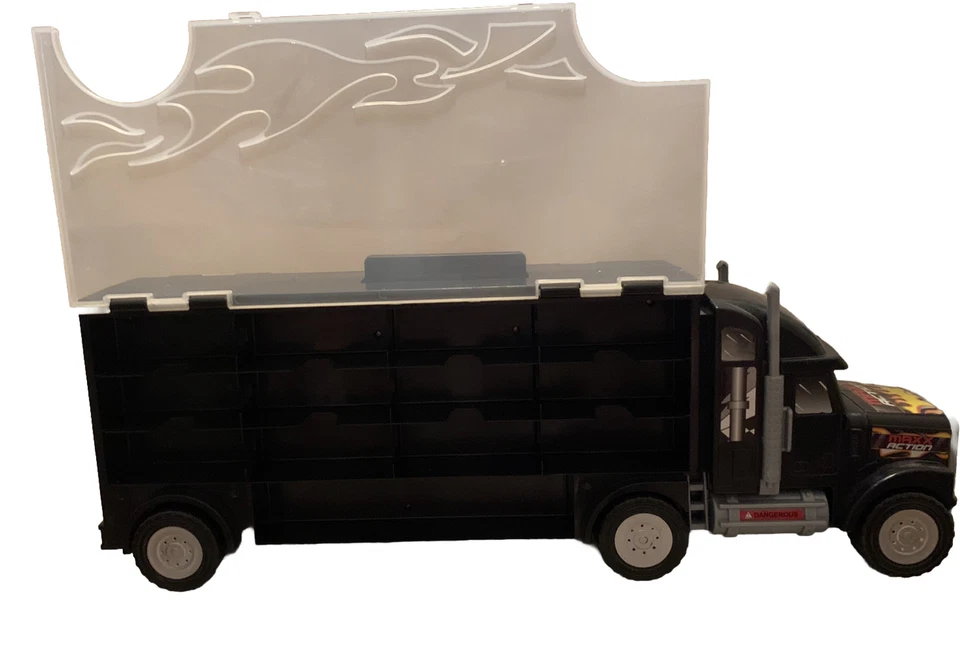 SEMIRREMOLQUE HOT WHEELS #2 ESTUCHE DE TRANSPORTE DE ACCIÓN MAXX CON 9 AUTOS HOT WHEEL NUEVOS Foto 2 de 4