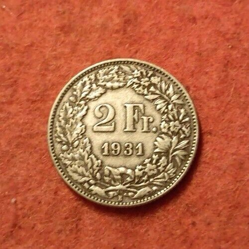 2 Franken Schweiz 1931 Silber Erhaltung  - Bild 1 von 2