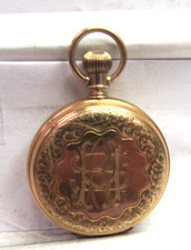 RARE ANTIQUE ELGIN POCKET WATCH HUNTING CASE B.W.C. 14K YELLOW GOLD FROM 1888 