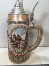ANHEUSER-BUSCH LIDDED STEIN "M" Series #06396 Bavarian Festival - Ceramic - EUC