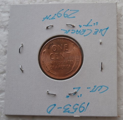 1953 D Wheat Penny Error "Cud" or Die Chip - Picture 7 of 7