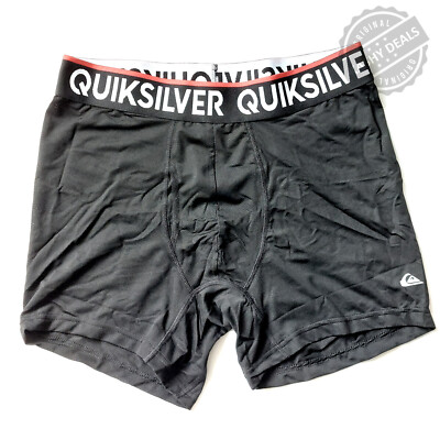 QUIKSILVER Performance Athletic Fit Sport Boxer Brief with Fly Pouch - S -Black
