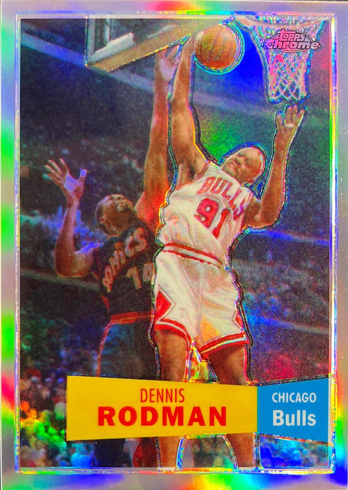 DenniS Rodman Topps Chrome 07-08 #93 Refractor #'d 510/999 Chicago Bulls