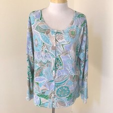 NWT Sigrid Olsen Size XL blue multi cardigan