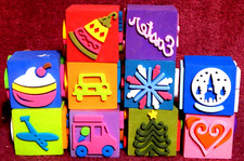 Lot of 10 Foam Stamp Cubes Plaid Enterprises