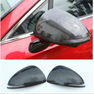 Carbon Fiber Look Rearview Side Dook Mirror Cover Trim For Hyundai Sonata 20-22