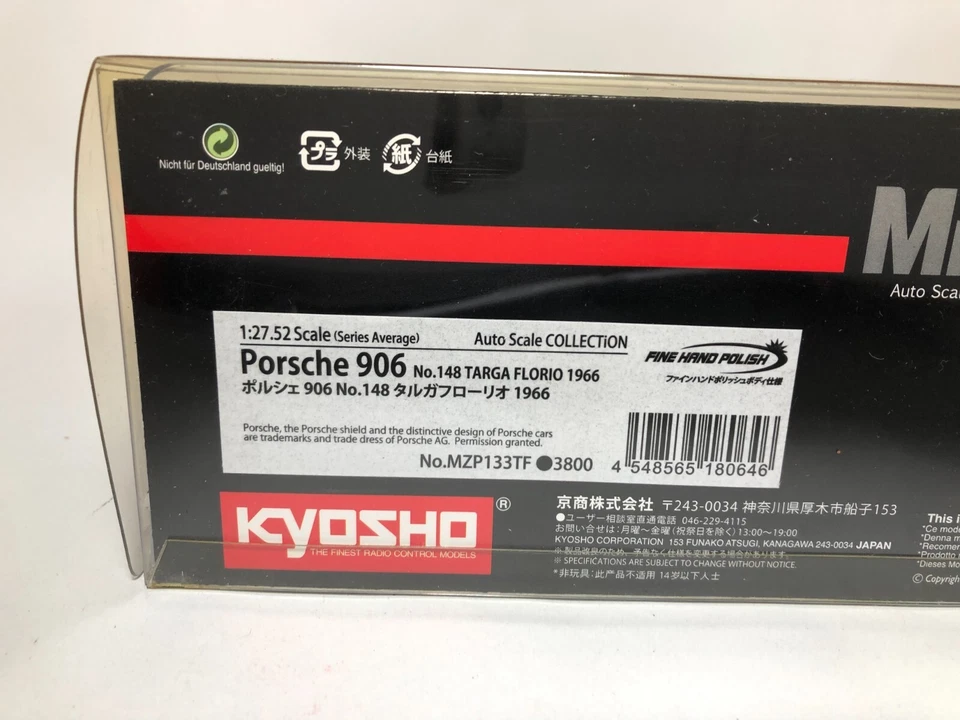 KYOSHO Mini-z Body Poesche 906 No.148 TARGA FLORIO 1966 MZP133TF - Image 4 of 4