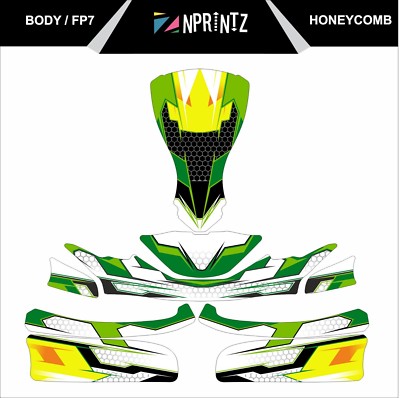 FP7 HONEYCOMB FULL KART STICKER KIT - KARTING - OTK - ROTAX IAME