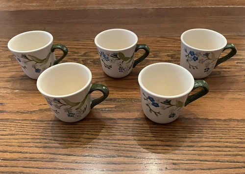 Vintage Franciscan Forget Me Not Cups (5) and Saucers (12)
