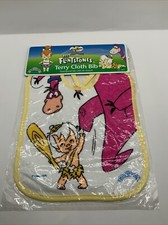 NEW 1994 DINO THE FLINTSTONES TERRY CLOTH BABY BIB PINK
