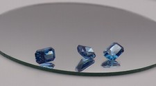 Radiant Cut Crushed Ice  High Carbon Diamond - SAPPHIRE BLUE  4 x 6 MM
