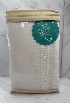 The Pioneer Woman White 3-Piece Bedskirt/Euro Sham Set Eyelet Accessories NEW