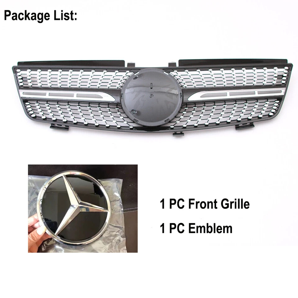 Sliver Front Grille Grill Star For Mercedes Benz W164 2009-2011 ML63 ML350 ML550 - Image 2 of 4
