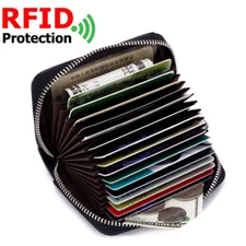 Women RFID Mini Wallet Zipper Clutch Leather Multi Credit Card Coin Purse Pocket
