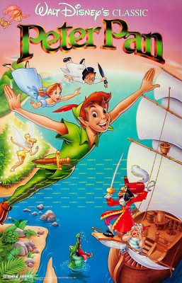  1953 Disney Peter Pan Movie Poster 11 x 17 Captain Hook Tinker Bell Neverland 