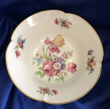 Limoges France Serving Bowl Original French Sticker Gold Trim Floral Pattern VTG