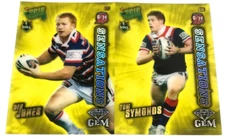 2010 NRL CHAMPIONS CARD SENSATION GEM CHASE CARD TEAM SET(2)-ROOSTERS-SG27+SG28