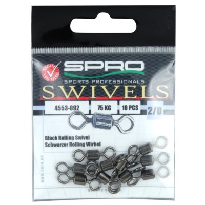Spro Black Rolling Swivel Schwarzer Tönnchen Rolling Wirbel versch. Größen 1 - 8