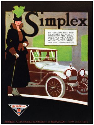 3764.Simplex Automobile Poster Ad.Car Wall Art Decorative Home interior design