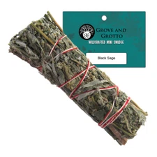 Black Sage Herb Bundle (4 Inches) Wildcrafted Mugwort Smoke Cleansing Wand