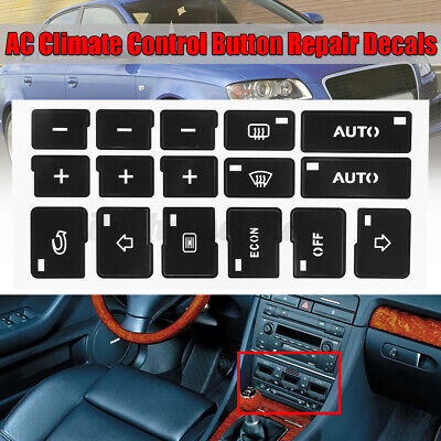 Klimaanlage Schalter Aufkleber Aufkleberset zur Reparatur für Audi A4 B6  D*/ 