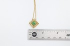 Tsavorite Pendant Diamond Square Pendant 18k Yellow Gold — photo 7