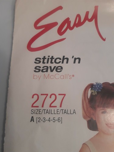 Shorts Tank Top Girls 2 3 4 5 6 McCalls 2727 Stitch N Save Sewing Pattern Summer - Picture 2 of 4