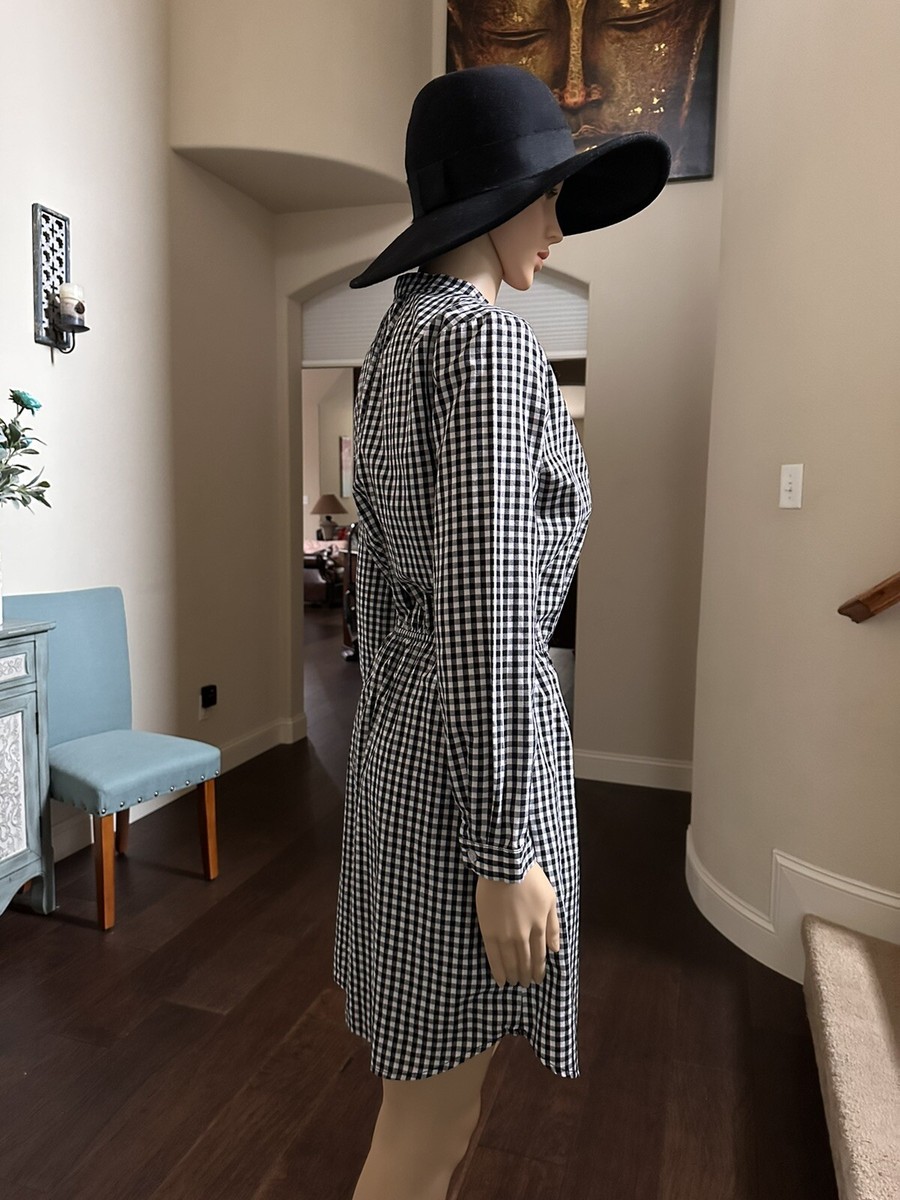 Charles Henry Dress Sz. S Womens Black Gingham Henley Long Charles Henry Dress Sz. S Womens Black Gingham Henley Long