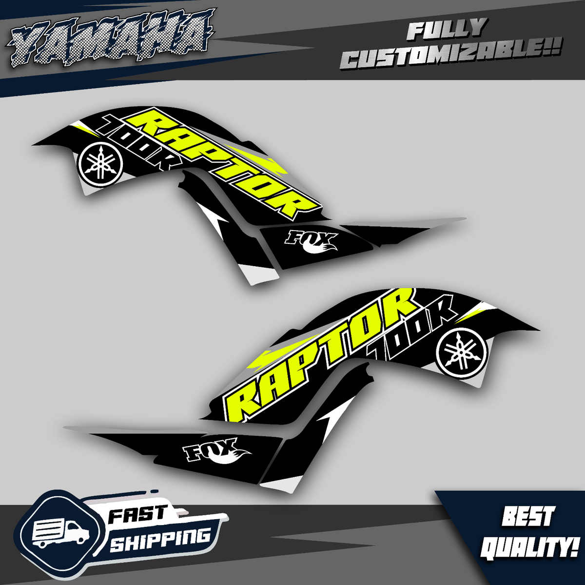 Kit De Décalcomanies / Stickers YAMAHA RAPTOR 700 (2013 à 2024) - Personnalisable - Neuf