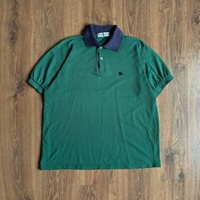 Vintage Burberry Burberrys Polo Green Mens XL 90s 80s Made In England