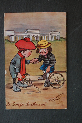 Comic Karte Kinder Seifenkiste Peitsche In Town For The Season G E Shephard Burnham