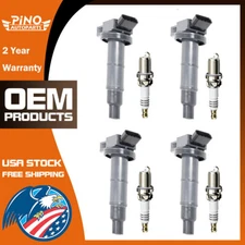 4X Ignition Coil & 4X Iridium Spark Plug Pack For 02-11 Toyota Camry 2.4L UF333